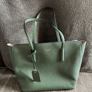 Kate Spade New York Margaux Large Leather Tote Bag (Green)